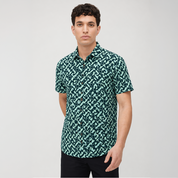 Men's Batik Shirt - Emerald Arabesque