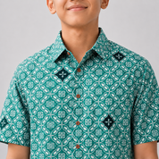 Boy's Batik Shirt - Topaz Kuih Cara