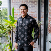 Men's Long-Sleeved Batik Shirt - Onyx Songket