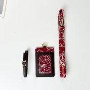 Batik Lanyard and Luggage Tag - Red Hibiscus