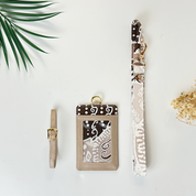 Batik Lanyard and Luggage Tag - Taupe Petola