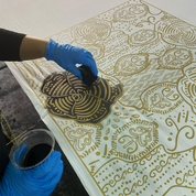 Batik Lanyard and Luggage Tag - Taupe Petola