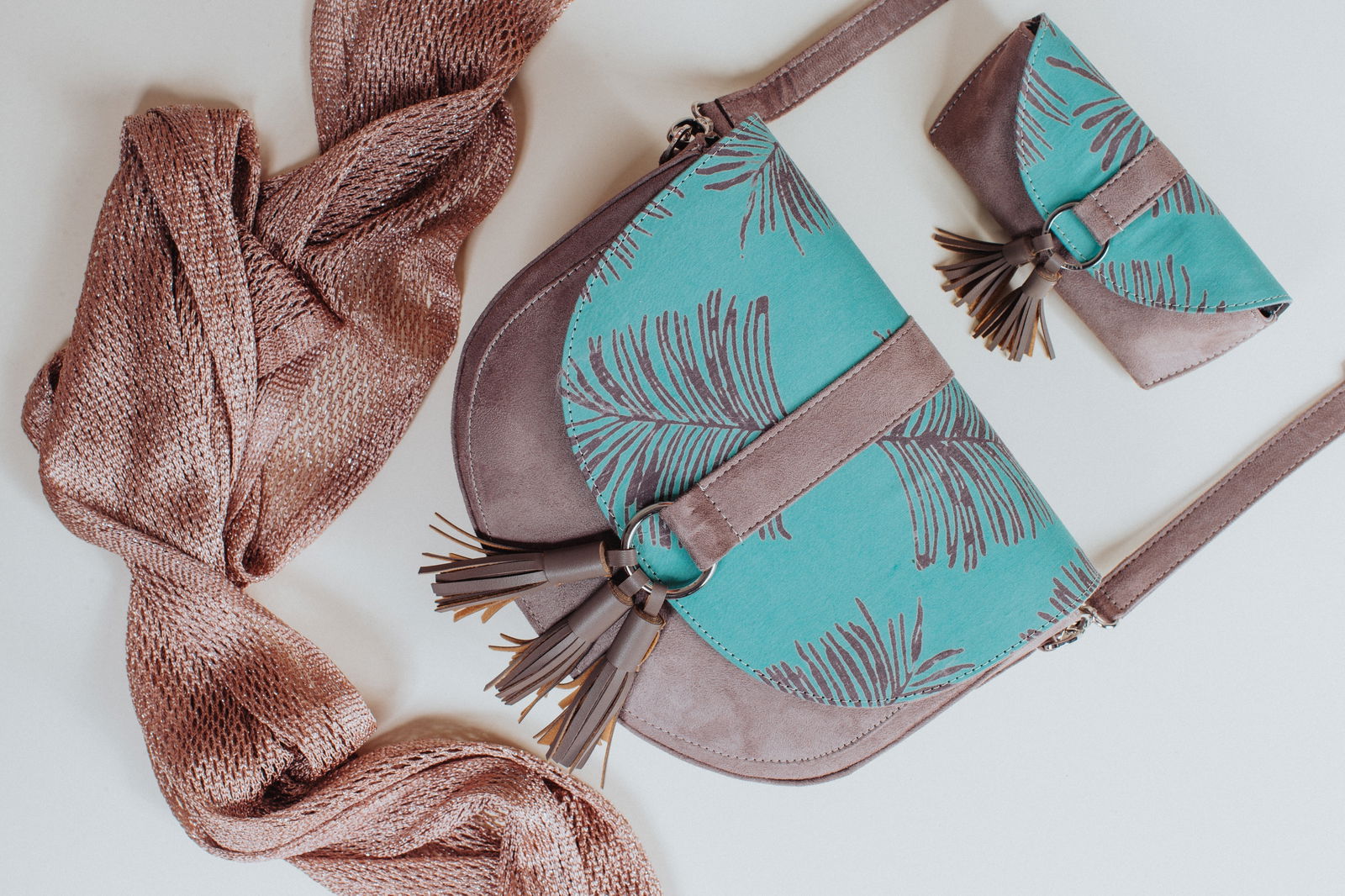 Crescent Sling Bag - Teal Sawit - Batik Boutique