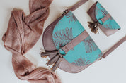 Crescent Sling Bag - Teal Sawit - Batik Boutique