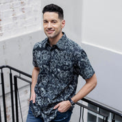 Men's Batik Classic Shirt - Jet Hibiscus