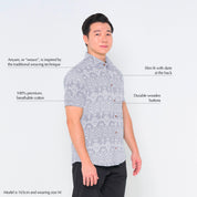 Men's Batik Classic Shirt - Grey Anyam