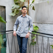 Men's Long-Sleeved Batik Shirt - Diamond Songket