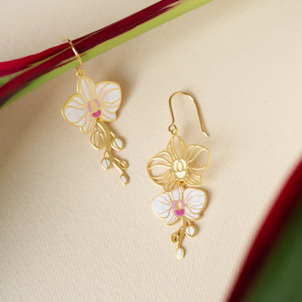 Embrace Jewellery - White Orchid Earrings 1