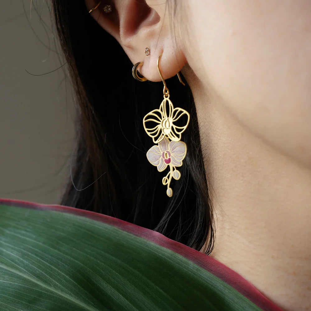 Embrace Jewellery - White Orchid Earrings 2