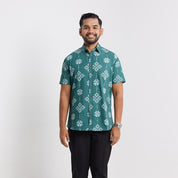 Men's Batik Shirt - Emerald Songket
