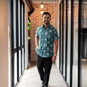 Men's Batik Shirt - Emerald Songket