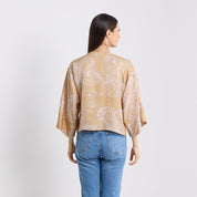 Tie Front Kimono - Tan Orchid