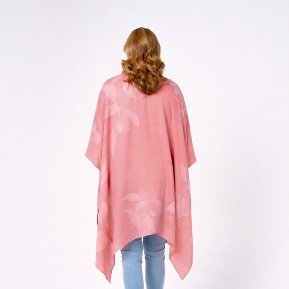 Batik Kimono - Coral Blooming Lace