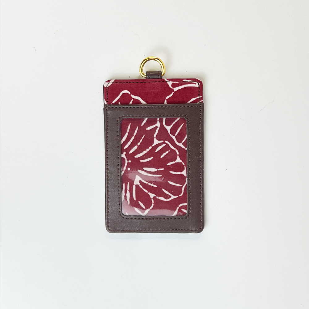 Batik Lanyard and Luggage Tag - Red Hibiscus