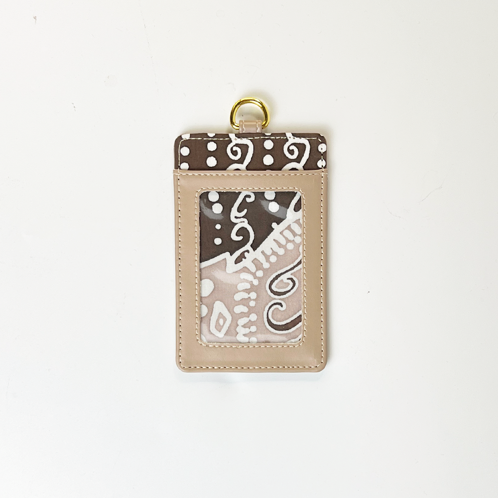 Batik Lanyard and Luggage Tag - Taupe Petola