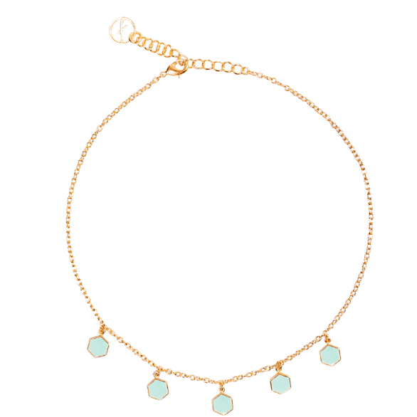 Fugeelah Necklace - Collar Dangle (Mint) - Batik Boutique