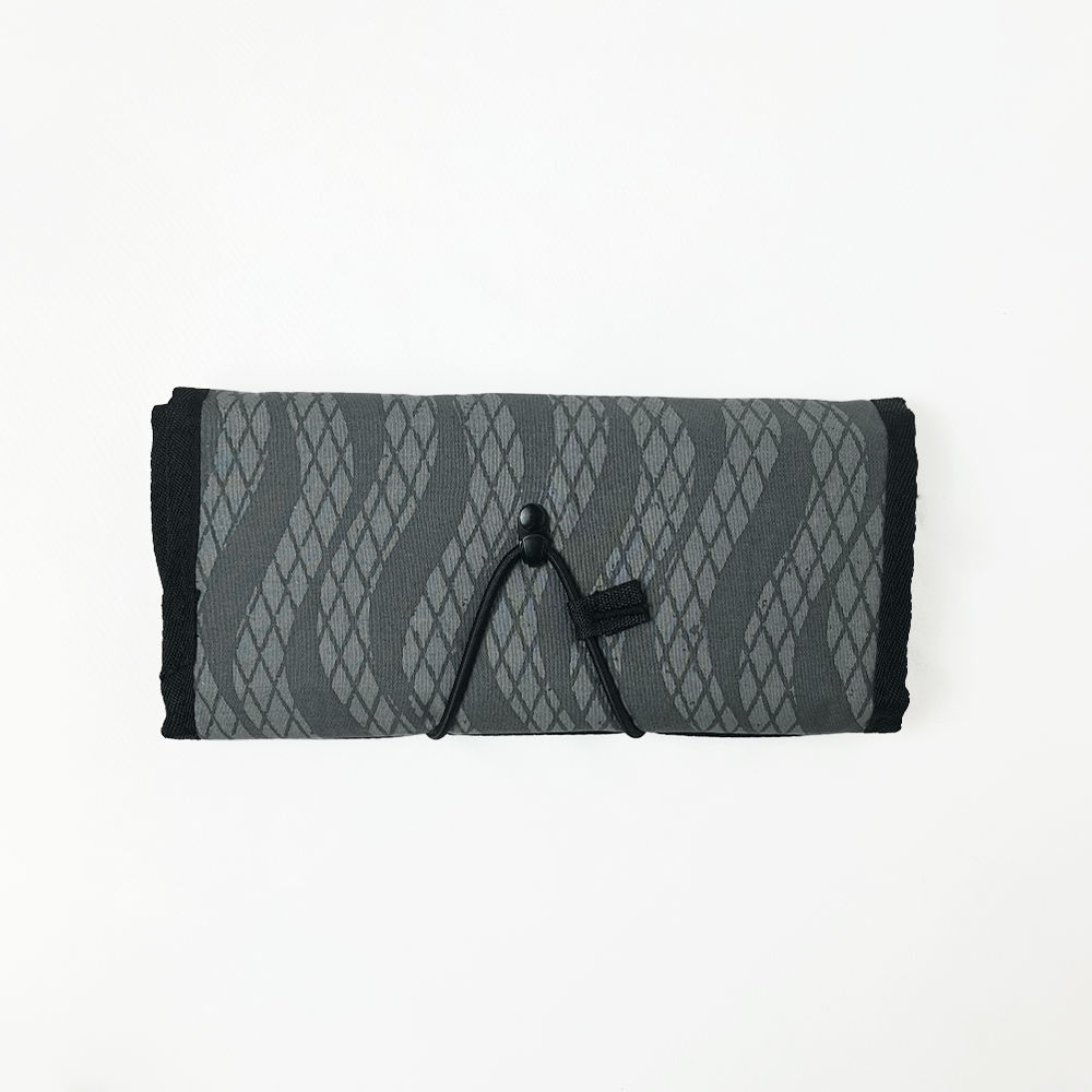 Batik Roll-Up Travel Pouch - Grey Snakeskin