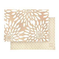 placemat sets made of batik in the pattern tan bunga presented in a white box style picture