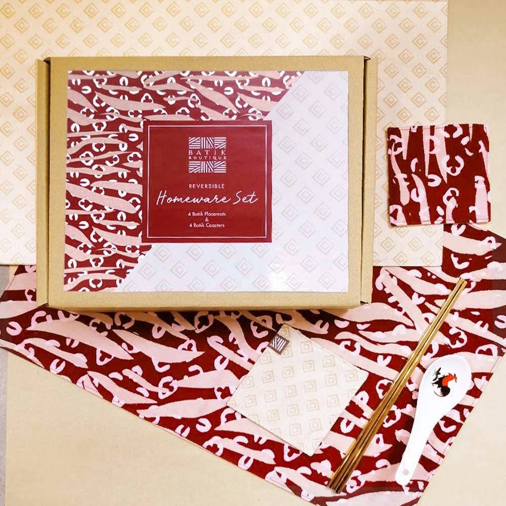 Homeware Gift Set (Reversible) - Crimson Tiger - Batik Boutique