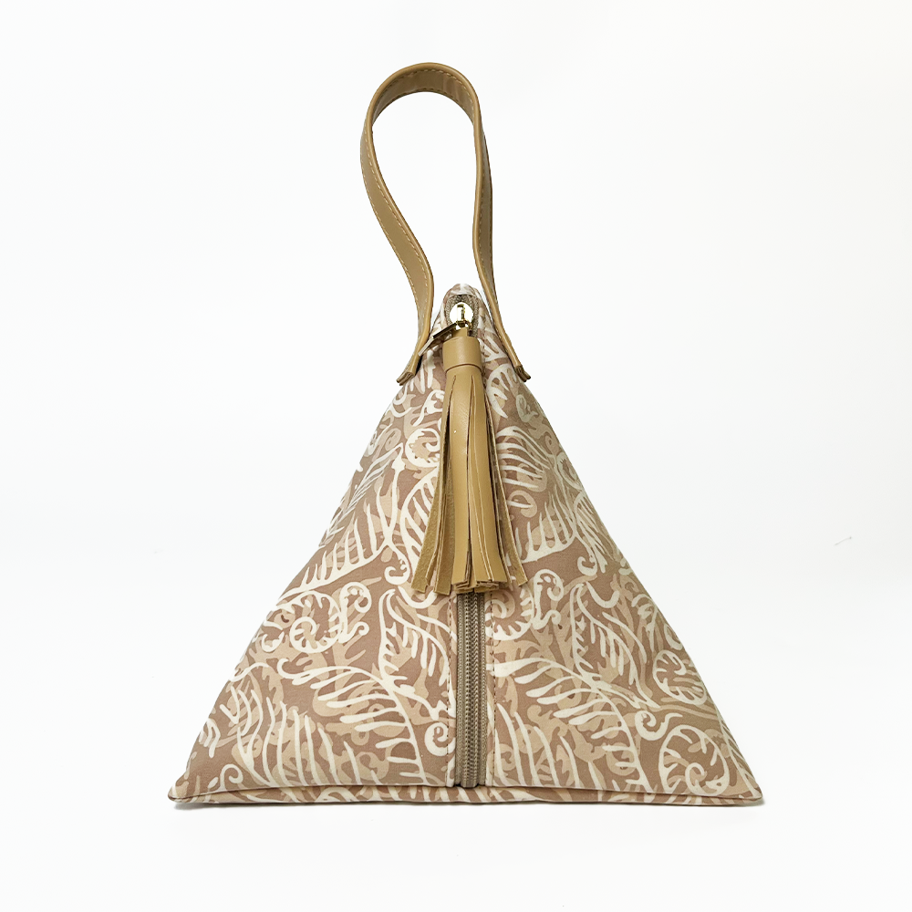 Handcrafted Ketupat Bag Tan Nautical Fern Artisan-Made with