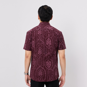 (SALE) Men's Classic Batik Shirt - Garnet Petola