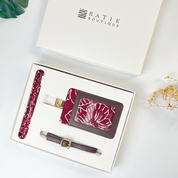 Batik Lanyard and Luggage Tag - Red Hibiscus