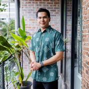 Men's Batik Shirt - Emerald Songket