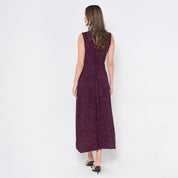 Batik Maxi dress in plum orchid  back view 