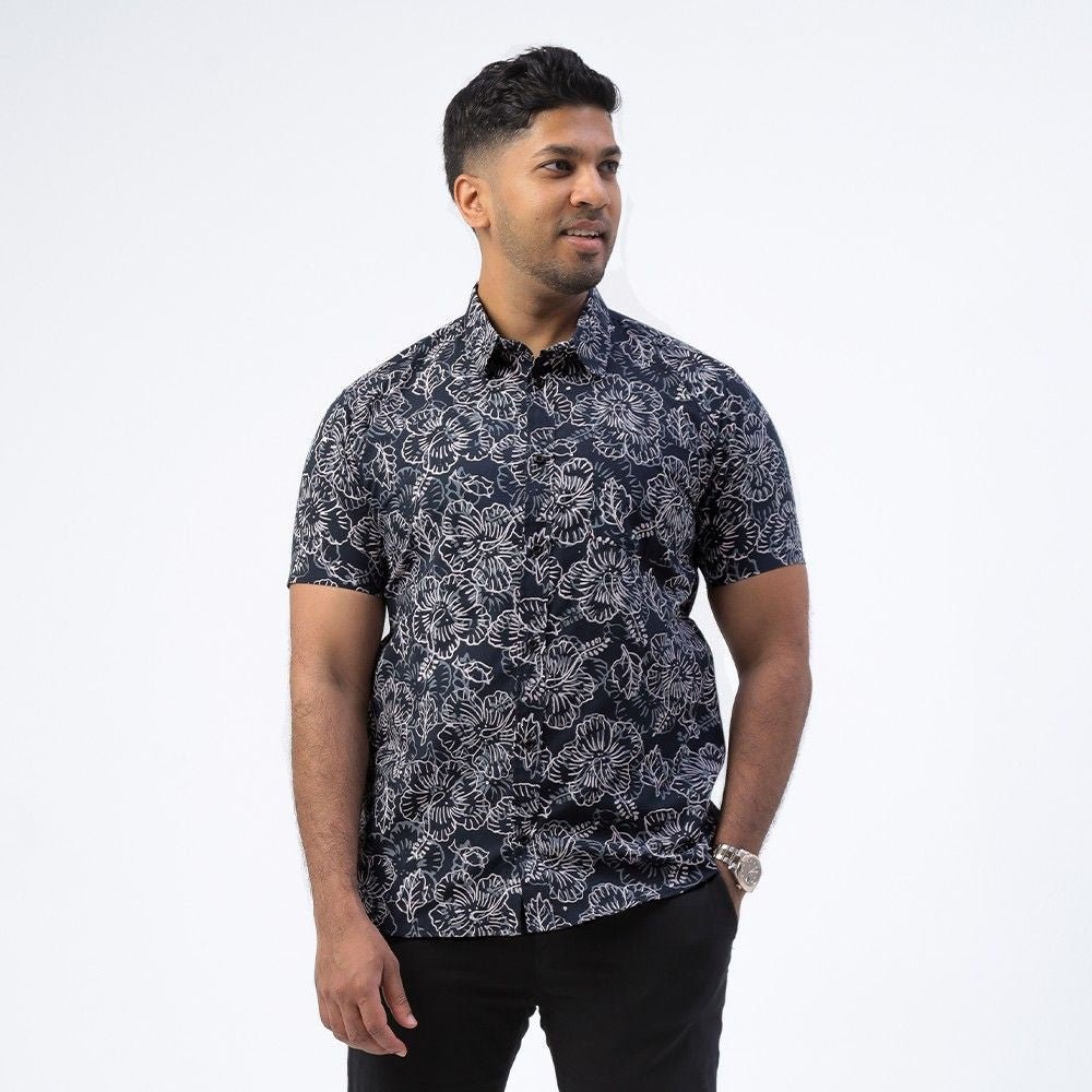 Men's Batik Classic Shirt - Jet Hibiscus
front facing photo 