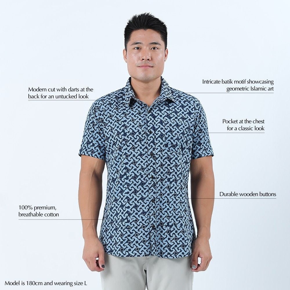 Description photo of the midnight arabesque men's shirt 