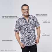Description photo of Men's Batik Shirt - Black Floret