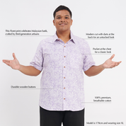 Men's Batik Shirt - Lilac Floret