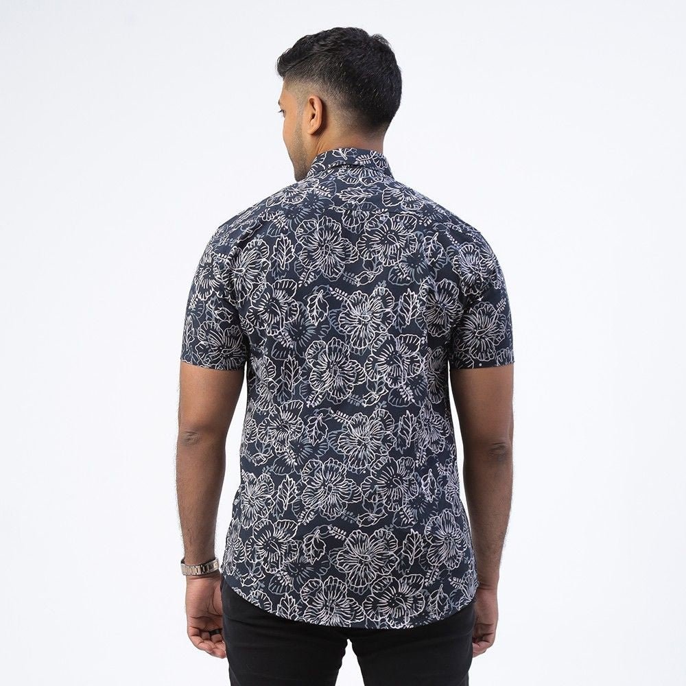 Men's Batik Classic Shirt - Jet Hibiscus
back photo 
