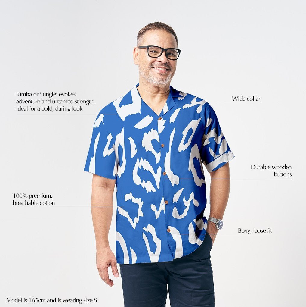 description of the blue rimba batik shirt 