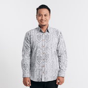 Full-body studio shot highlighting the slim fit and wooden button details
