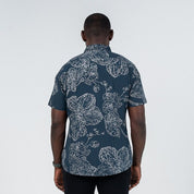 back facing view of Navy orchid