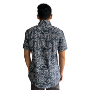 Men's Batik Classic Shirt - Jet Hibiscus - Batik Boutique