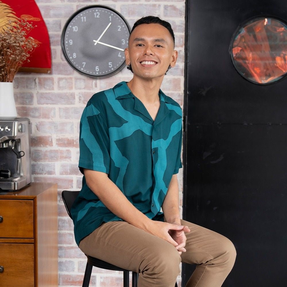 men's cuban shirt in forest chain 