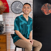 Men's Batik Cuban Shirt - Forest Chain - Batik Boutique