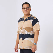 Men's Batik Cuban Shirt - Midnight Bukit - Batik Boutique