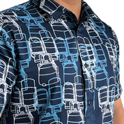 Men's Batik Modern Shirt - Navy Tiffin - Batik Boutique