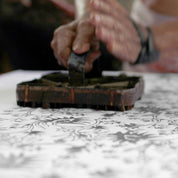 Men's Batik Shirt - Black Floret artisan photo 