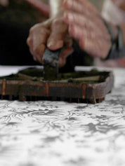Men's Batik Shirt - Black Floret artisan photo 