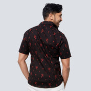 Men's Batik Shirt - Black Palm - Batik Boutique