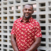 Men's Batik Shirt - Crimson Nasi Lemak - Batik Boutique