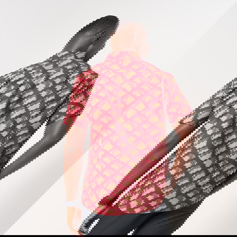 Men's Batik Shirt - Crimson Nasi Lemak - Batik Boutique
