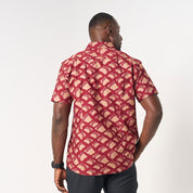 Men's Batik Shirt - Crimson Nasi Lemak - Batik Boutique