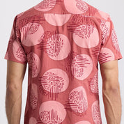 zoomed in detailed photo of the cimson yuan dian men's short sleeve shirt 