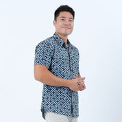 front photo of the midnight arabesque mens shirt 