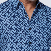 Men's Batik Shirt - Midnight Arabesque - Batik Boutique